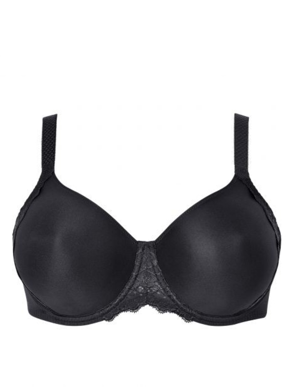 Simone Perele Black Seamless Lace-Trim T-Shirt Bra
